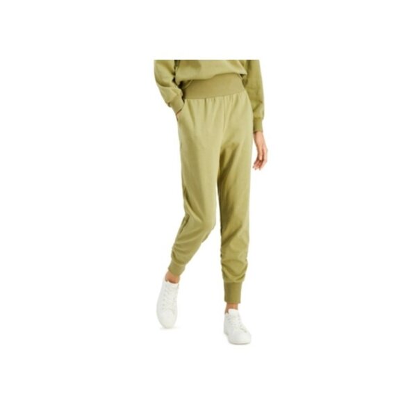 INC International Concepts Womens Size XL High Rise Terry Jogger Pants Green - Picture 1 of 7